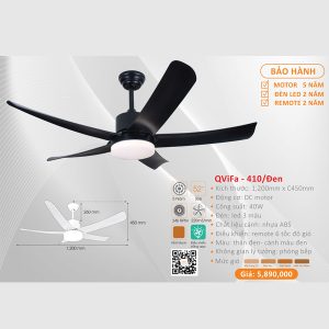 QUẠT ĐÈN CAO CẤP QVIFA-410/ĐEN