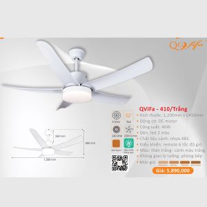 QUẠT ĐÈN CAO CẤP QVIFA-410/TRẮNG