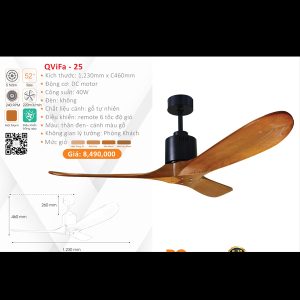 QUẠT ĐÈN CAO CẤP QVIFA -25