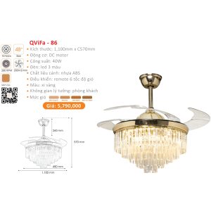 QUẠT ĐÈN CAO CẤP QVIFA-86