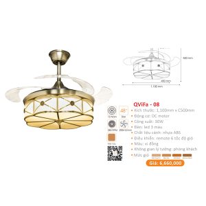 QUẠT ĐÈN CAO CẤP QVIFA-08