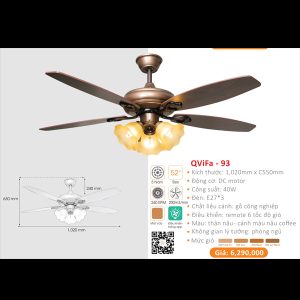 QUẠT ĐÈN CAO CẤP QVIFA -93
