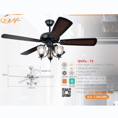 QUẠT ĐÈN CAO CẤP QVIFA -73
