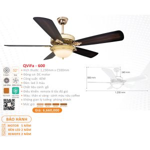 QUẠT ĐÈN CAO CẤP QVIFA -600