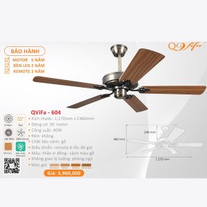 QUẠT ĐÈN CAO CẤP QVIFA -604