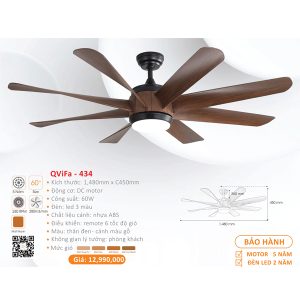 QUẠT ĐÈN CAO CẤP QVIFA-434